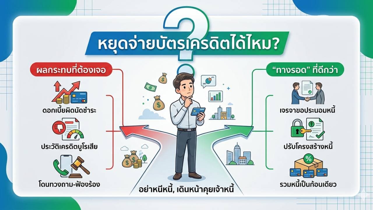 หยุดจ่ายบัตรเครดิตได้ไหม? ผลกระทบ และทางรอดที่ดีกว่าการหนีหนี้